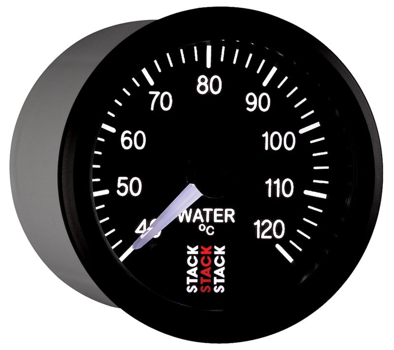 Autometer Stack 52mm 40-120 Deg C 1/8in NPTF Male Pro Stepper Motor Water Temp Gauge - Black Gauges AutoMeter