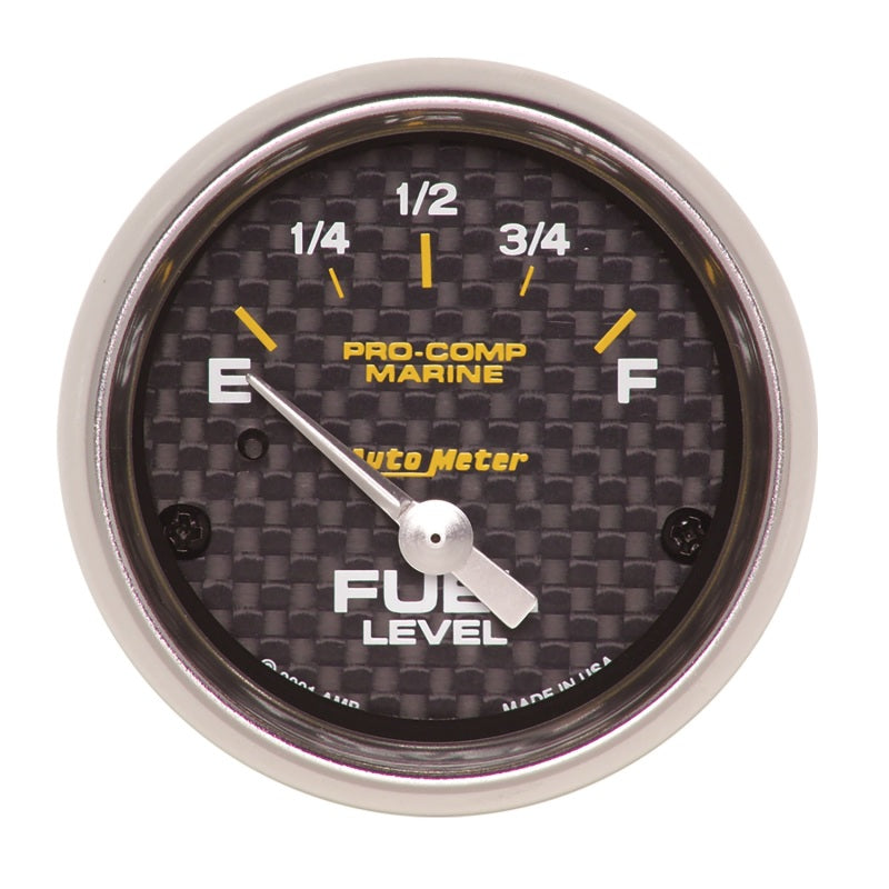 Autometer Marine Carbon Fiber 2-1/16in 240-33 Ohms Electric Fuel Level Gauge Gauges AutoMeter