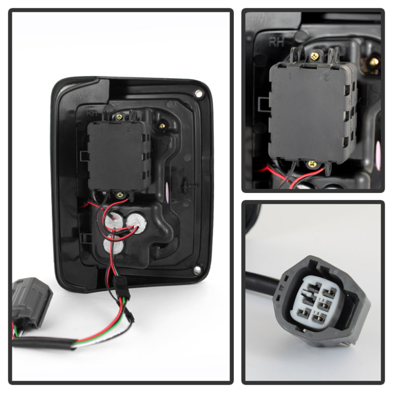 Spyder Jeep Wrangler 07-15 LED Tail Lights Black Smoke ALT-YD-JWA07-LED-BSM Tail Lights SPYDER