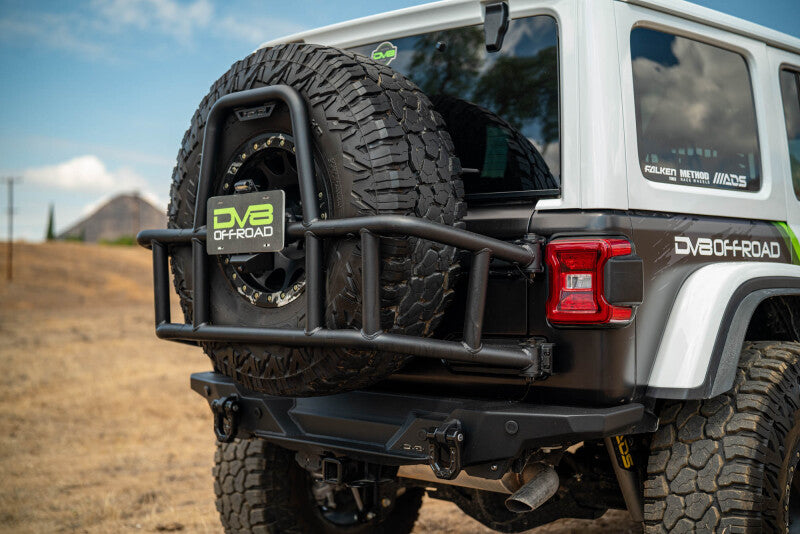 DV8 18-25 Jeep Wrangler JL Body Mounted Tire Carrier Chase Racks DV8 Offroad