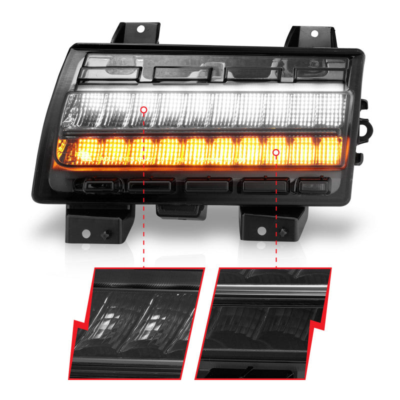 ANZO Wrangler 18-21/Gladiator 20+ LED Side Marker Lights Smoke w Sequential Signal Lights Corner ANZO