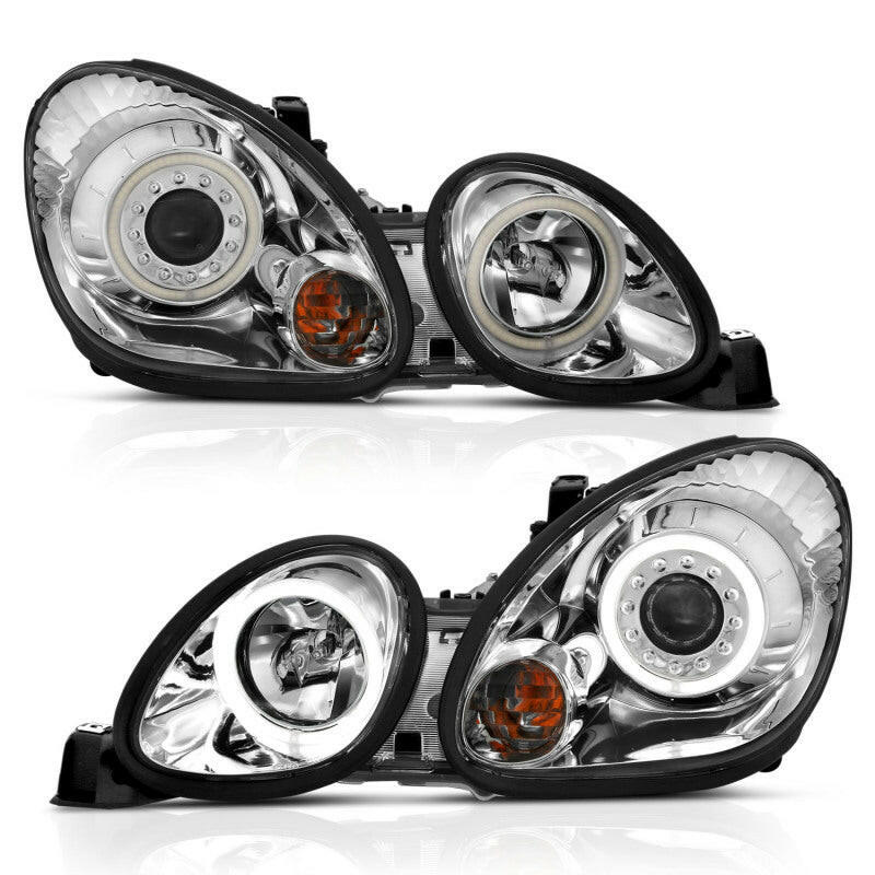 ANZO 1998-2005 Lexus Gs300 Projector Headlights w/ Halo Chrome Headlights ANZO