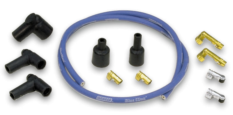 Moroso Ignition Coil Wire Kit - Blue Max - Solid Core - 8mm - 3ft Wire/Terminals/Boots Spark Plug Wire Sets Moroso