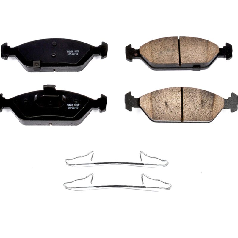 Power Stop 2000 Kia Spectra Front Z17 Evo Ceramic Brake Pad w/Hardware Brake Kits - Performance Blank PowerStop
