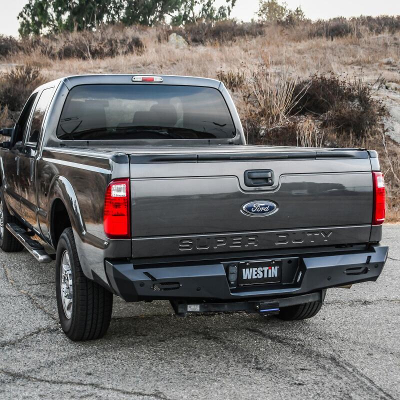 Westin 11-16 Ford F-250/350/450/550 Super Duty Pro-Series Rear Bumper - Textured Black Bumpers - Steel Westin