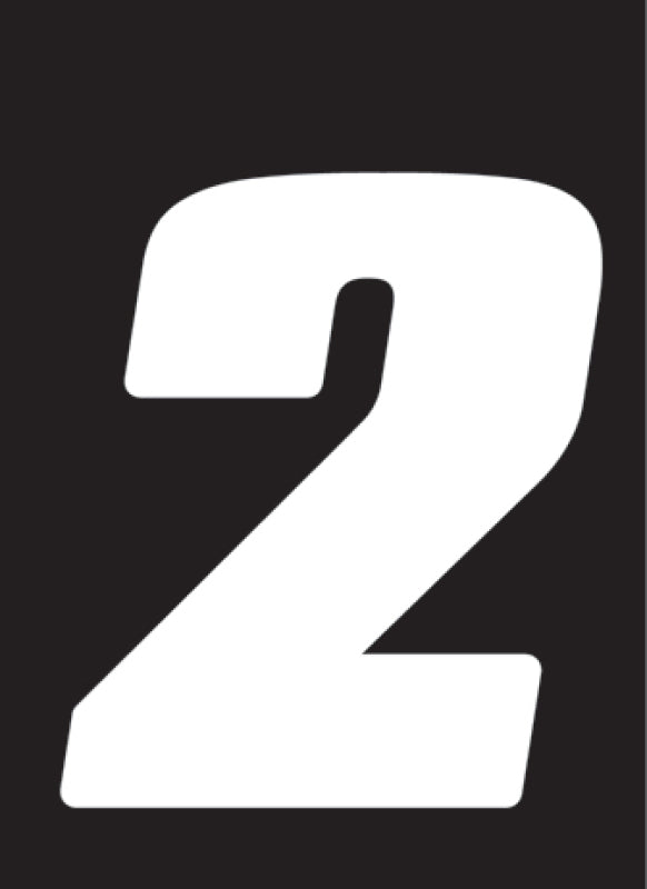 Hardline Dirt Digits 3pk 7 in. - High Gloss Number 2 - White Stickers/Decals/Banners Hardline