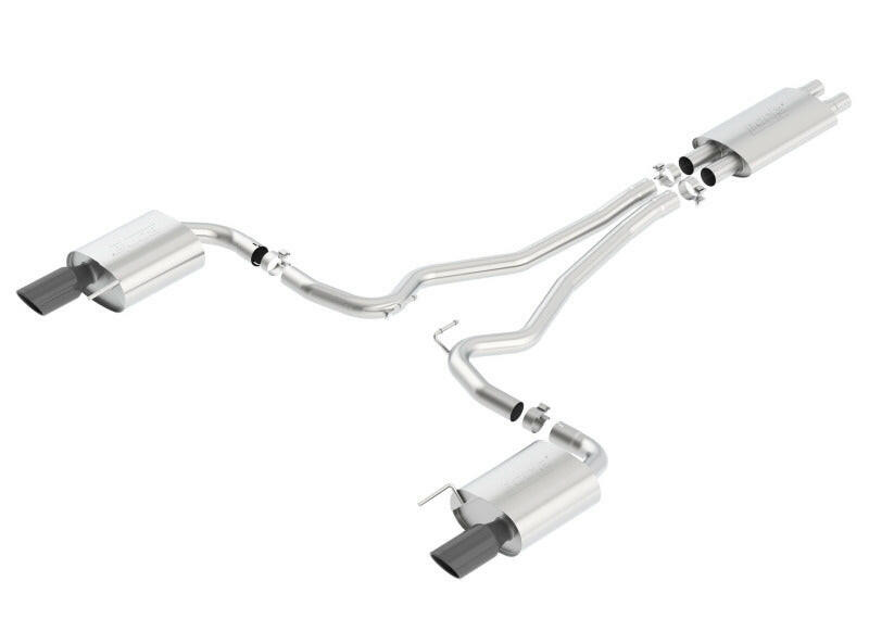 Borla Touring Cat-Back 15 Ford Mustang GT 5.0L V8 MT/AT 2.5in pipe Black 4in tip Catback Borla
