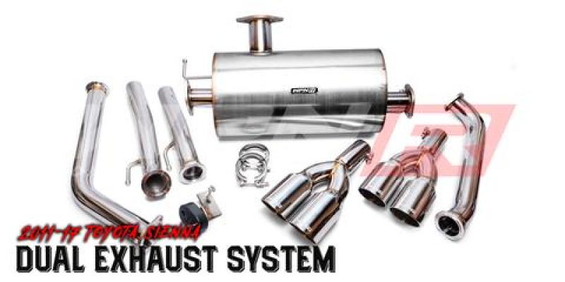 Weapon R 11-17 Toyota Sienna 3.5L Axle Back Exhaust w/Slant Cut Tips Axle Back Weapon R