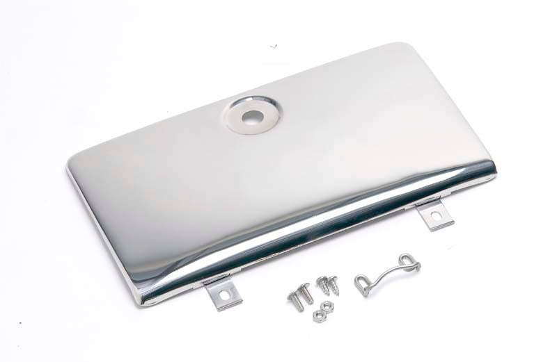 Kentrol 72-86 Jeep CJ Glove Box Door Use with OE Key Lock - Polished Silver Dash & Interior Trim Kentrol