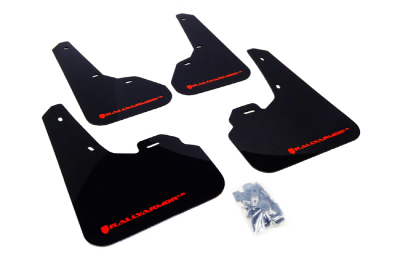 Rally Armor 10-13 Mazda3/Speed3 (Hatch/Sedan) Black UR Mud Flap w/Red Logo Mud Flaps Rally Armor