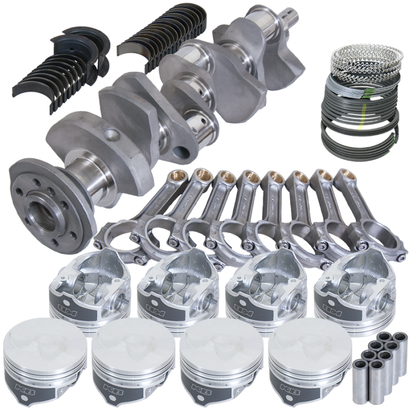 Eagle Chevy 350 1Pc 3.480in Crank 6.000in I-Beam Rod -7cc Flat Top 4.000in Pistons Rotating Assembly Rotating Assemblies Eagle