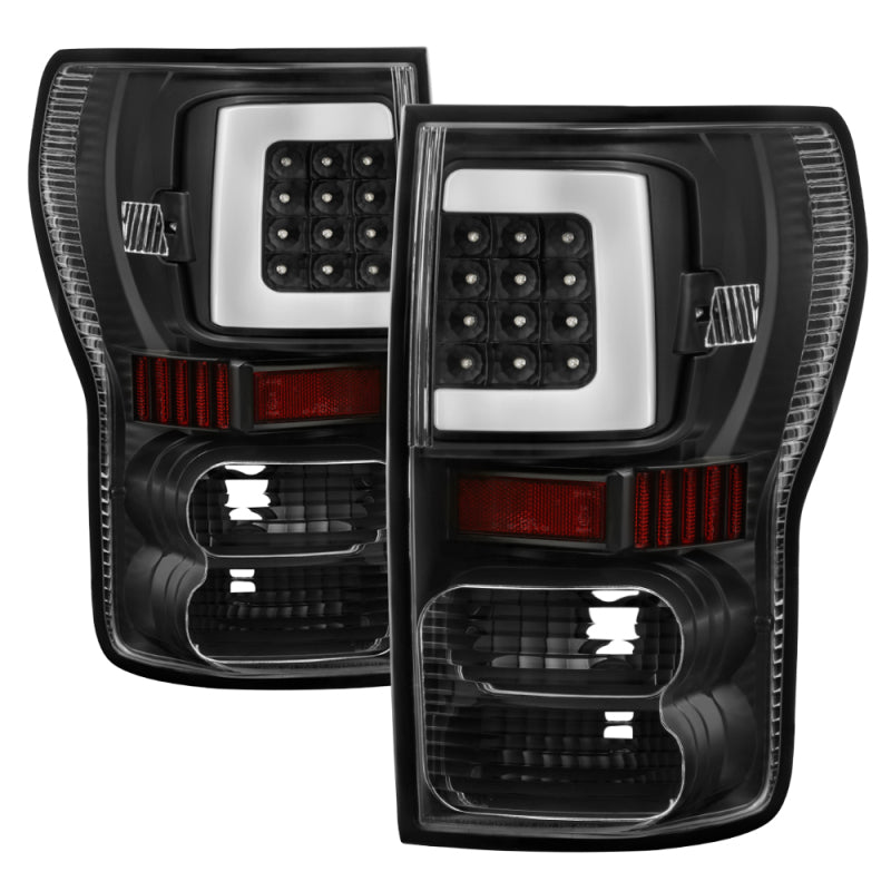 xTune 07-13 Toyota Tundra Light Bar LED Tail lights - Black (ALT-ON-TTU07V2-LBLED-BK) Tail Lights SPYDER