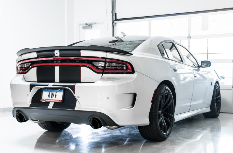 AWE Tuning 2015+ Dodge Charger 6.4L/6.2L Non-Resonated Touring Edition Exhaust - Diamond Blk Tips Catback AWE Tuning