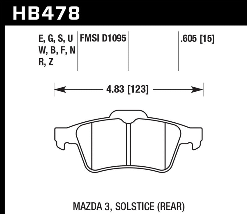 Hawk 13-14 Ford Focus ST / Mazda/ Volvo HP+ Street Rear Brake Pads Brake Pads - Performance Hawk Performance