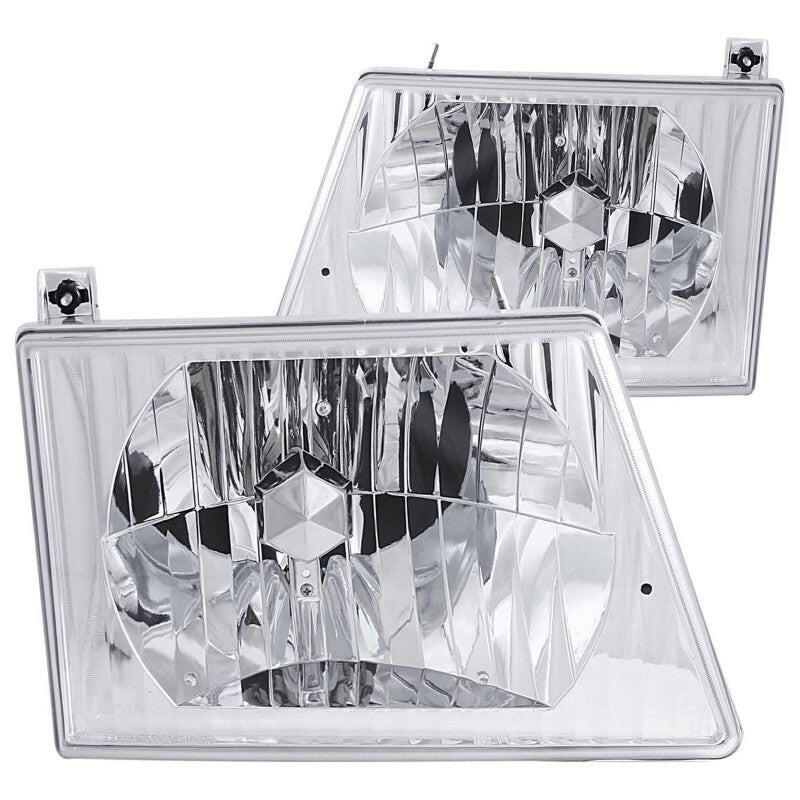ANZO 1992-2006 Ford Econoline Crystal Headlights Chrome Headlights ANZO