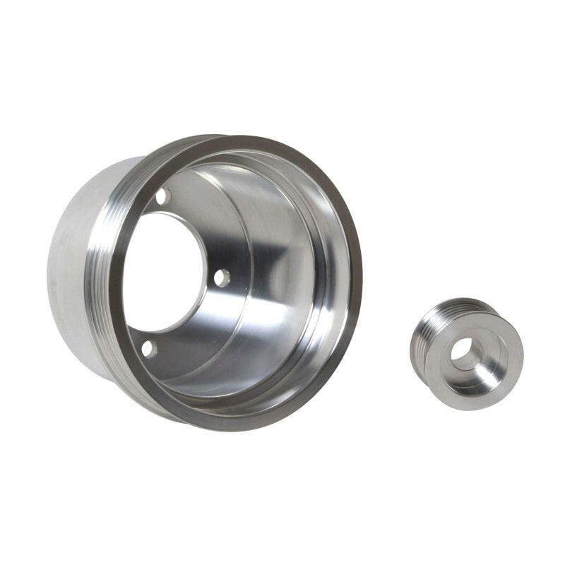 BBK 94-98 Mustang 3.8 V6 Underdrive Pulley Kit - Lightweight CNC Billet Aluminum (2pc) Pulleys - Crank, Underdrive BBK