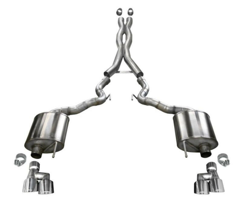 Corsa 2018-2023 Ford Mustang GT Convertible Sport Cat-Back Exhaust w/ 4in Tips Catback CORSA Performance