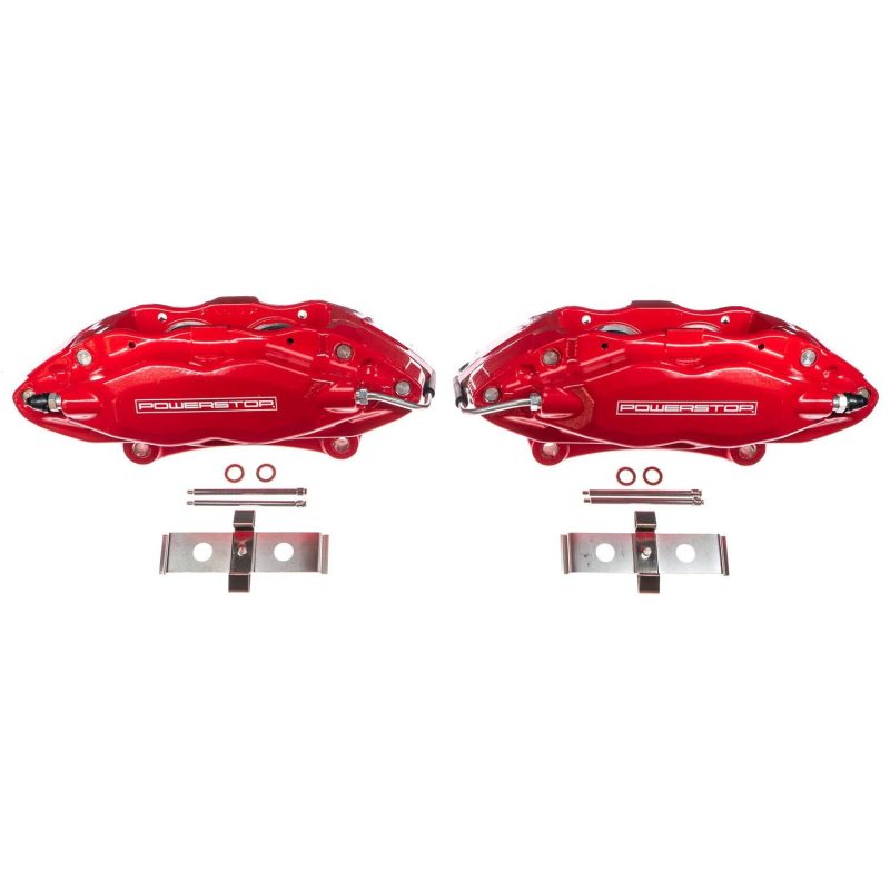 Power Stop 07-14 Ford Mustang Front Red Calipers w/o Brackets - Pair Brake Calipers - Perf PowerStop