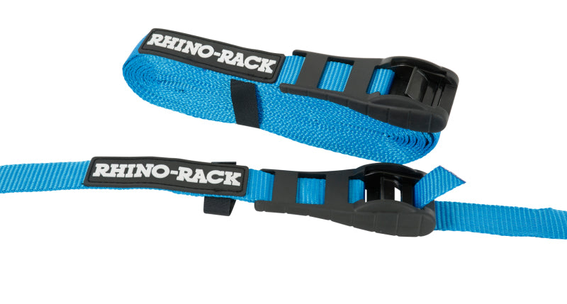 Rhino-Rack Rapid Tie Down Straps w/Buckle Protector - 5.5m/18ft - Pair - Blue Cargo Tie-Downs Rhino-Rack