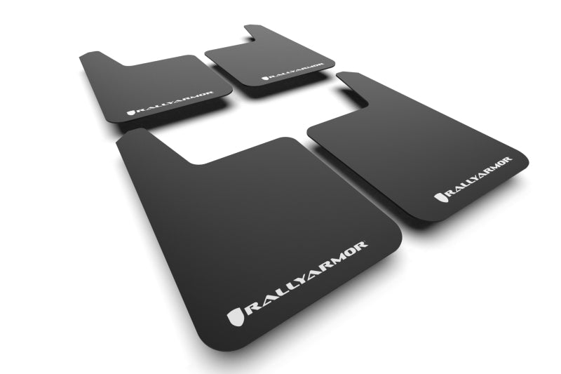 Rally Armor Universal Basic Plus w/ White Logo Mud Flaps Rally Armor
