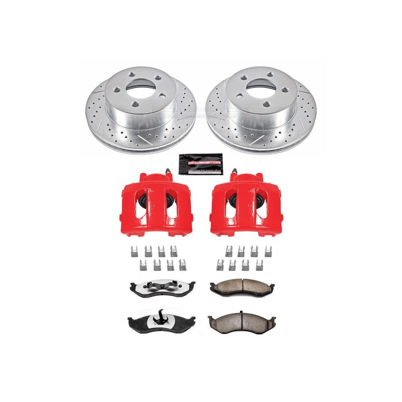Power Stop 99-01 Jeep Cherokee Front Z36 Truck & Tow Brake Kit w/Calipers Brake Kits - Performance D&S PowerStop