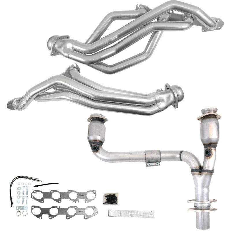 BBK 09-24 Ram 1500 Hemi 5.7L 1-3/4 Long Tube Headers w/High Flow Catted Y-Pipe (Silver Ceramic) Headers & Manifolds BBK