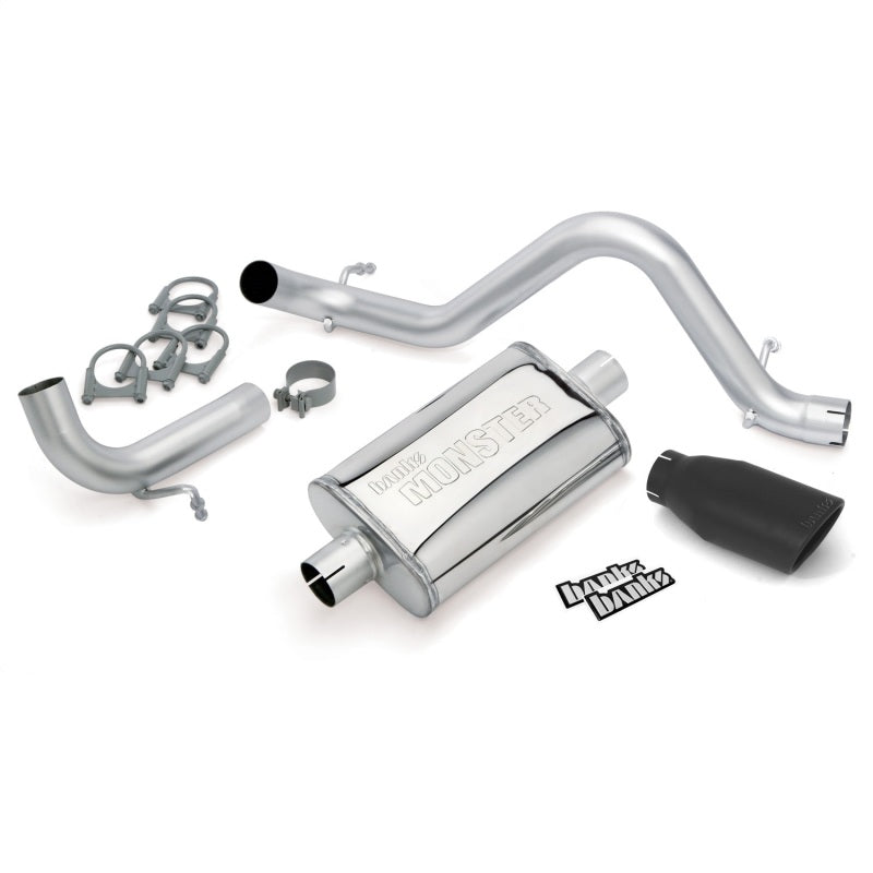 Banks Power 12-15 Jeep 3.6L Wrangler (All) - 2dr Monster Exh Sys - SS Single Exh w/ Black Tip Catback Banks Power