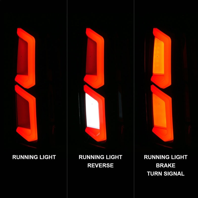 ANZO 2015-2020 Chevrolet Tahoe LED Tail Lights w/ Light Bar Black Housing Smoke Lens Tail Lights ANZO