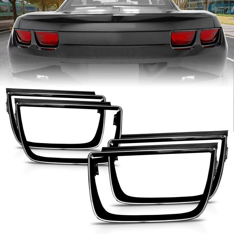 ANZO 2010-2013 Chevrolet Camaro Taillight Bezels - 4pc Gloss Black Tail Lights ANZO
