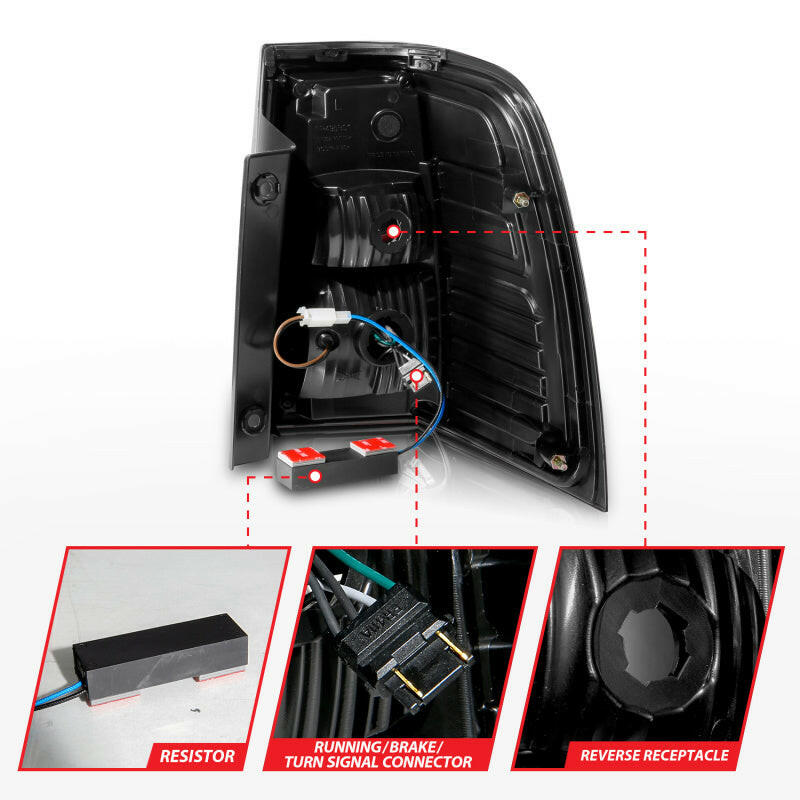 ANZO 07-17 Ford Expedition LED Taillights w/ Light Bar Black Housing Smoke Lens Tail Lights ANZO