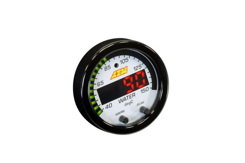 AEM X-Series Temperature 100-300F Gauge Kit (ONLY Black Bezel and Water Temp. Faceplate) Gauges AEM