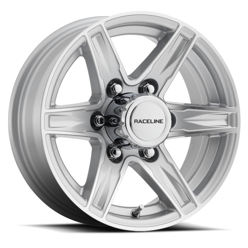 Raceline 810S Stylus 16x6in / 8x165.1 BP / 0mm Offset / 4.90mm Bore - Silver & Machined Wheel Wheels - Cast Raceline