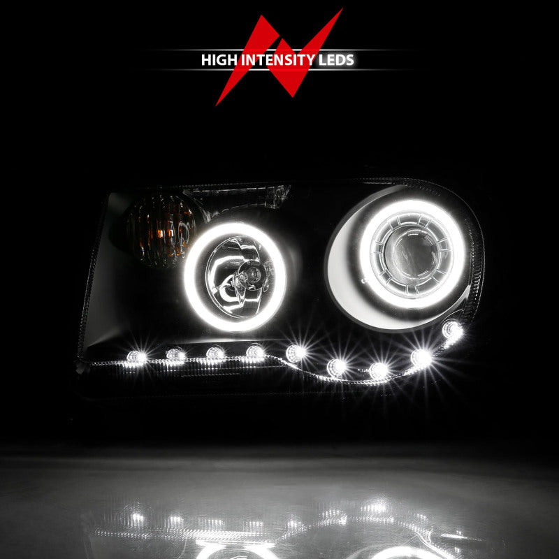 ANZO 2005-2010 Chrysler 300C Projector Headlights w/ Halo Black (CCFL) G2 Headlights ANZO
