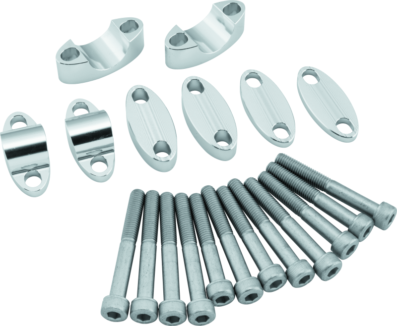 BikeMaster Aluminum Handlebar Risers 1-1/8in - Silver Handlebars BikeMaster