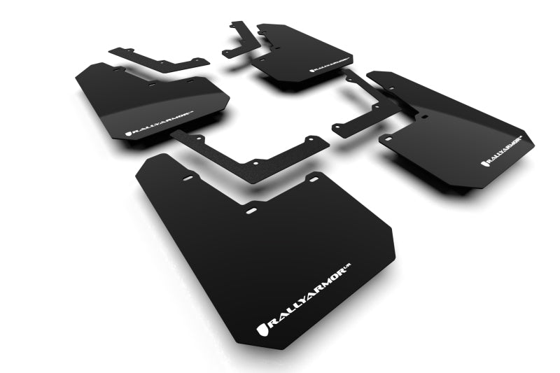 Rally Armor 24-25 Tesla Cybertruck Black UR Mud Flap White Logo Mud Flaps Rally Armor