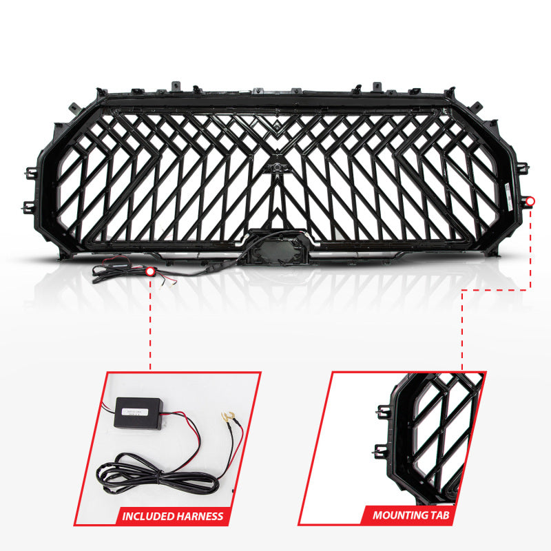 Anzo 22-24 Toyota Tundra Full LED Light Tube Front Grille w/ Initiation & Running Light Headlights ANZO