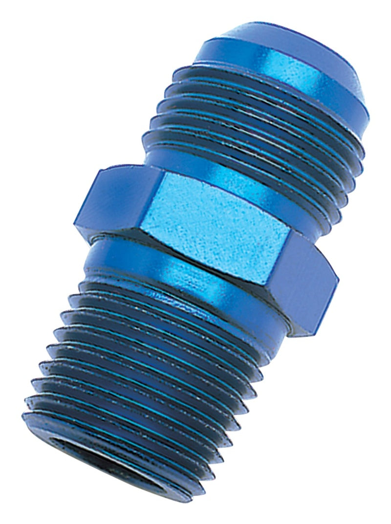 Russell Performance -8 AN to 1/2in NPT Straight Flare to Pipe (Blue) Fittings Russell