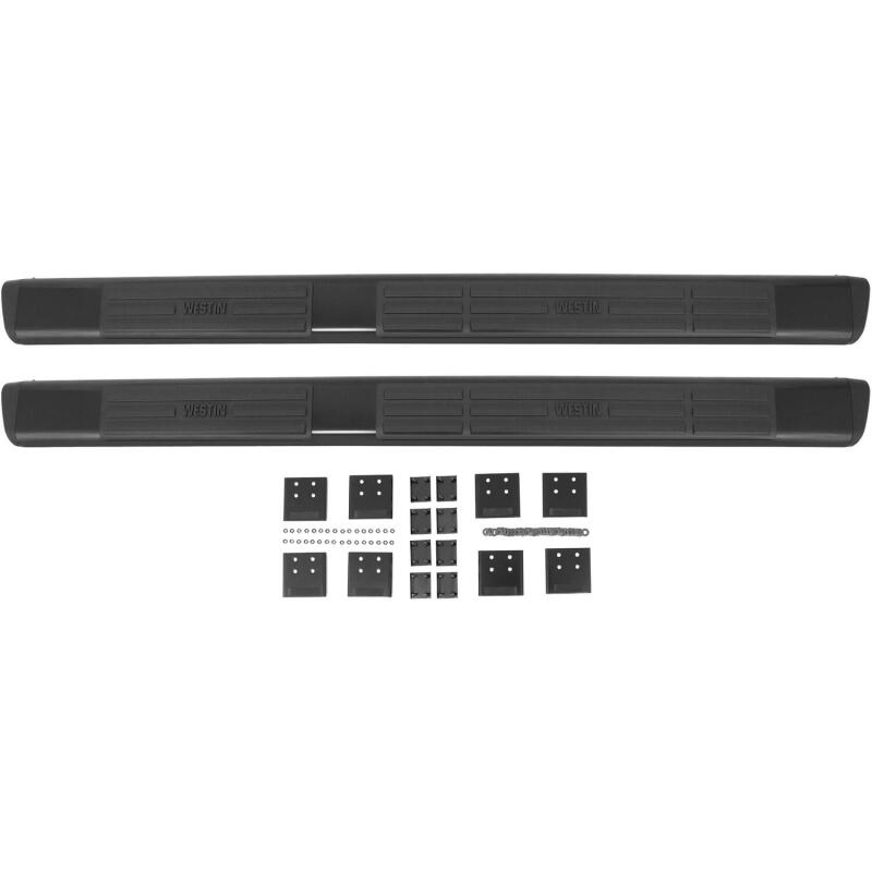 Westin Premier 6 in Oval Side Bar - Mild Steel 75 in - Black Nerf Bars Westin