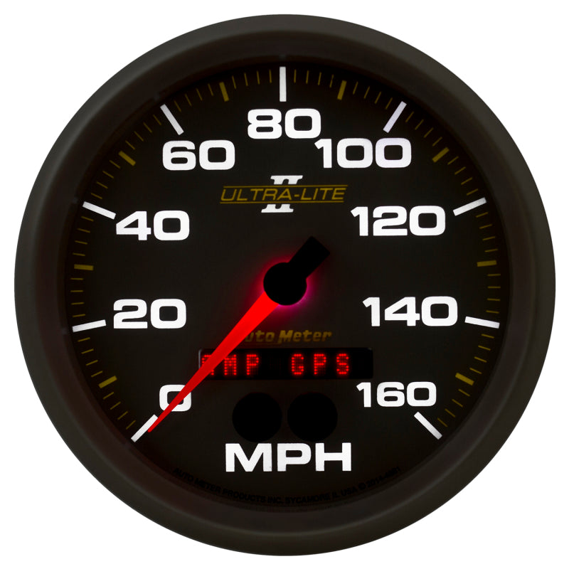 Autometer Ultra-Lite II 5in 0-140MPH In-Dash Electronic GPS Programmable Speedometer Gauges AutoMeter