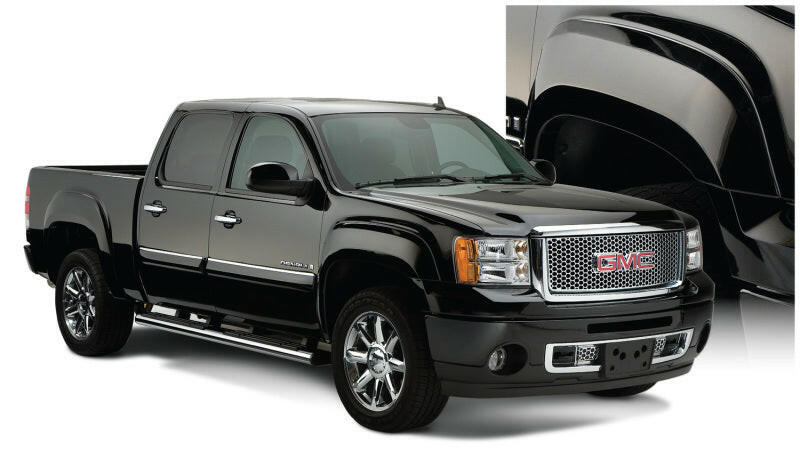 Bushwacker 07-13 GMC Sierra 1500 Fleetside OE Style Flares 4pc 69.3in Bed - Black Fender Flares Bushwacker