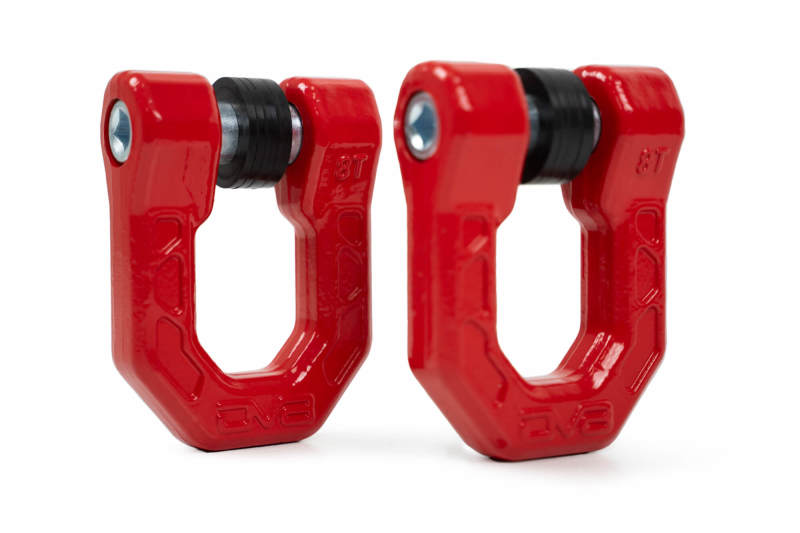 DV8 Offroad Elite Series D-Ring Shackles - Pair (Red) Bumper Accessories DV8 Offroad