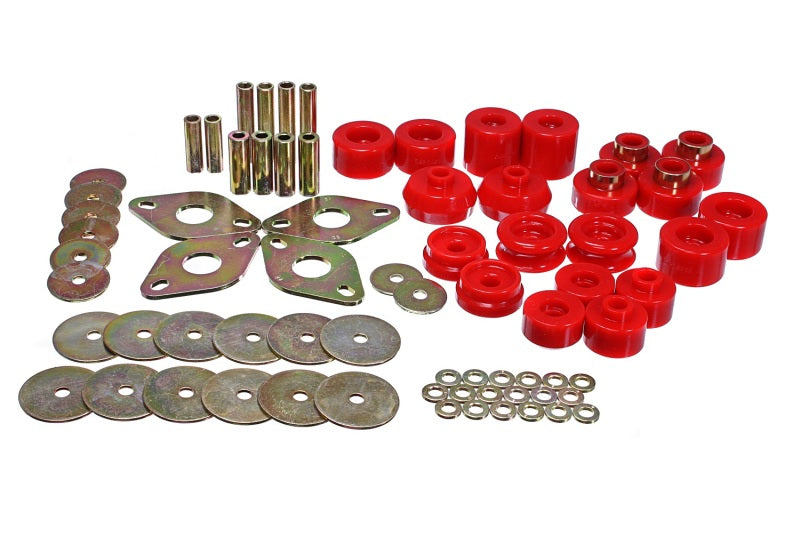 Energy Suspension 00-02 Toyota 4-Runner 2WD/4WD Red Body Mount Bushing Set Bushing Kits Energy Suspension
