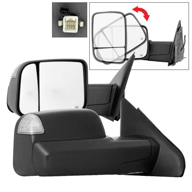 xTune Dodge Ram 02-09 G2 Manual Extendable / Power Heated Mirror - MIR-DRAM02S-G2-PW-SET Side Mirrors SPYDER