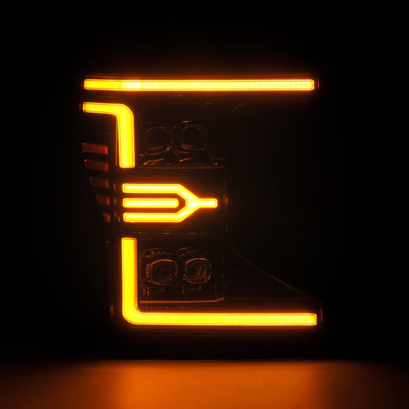 AlphaRex 20-22 Ford F-250/350/450 SD NOVA-Series LED Proj Headlights Alpha-Bk w/Acv Light SS & SBDRL Headlights AlphaRex