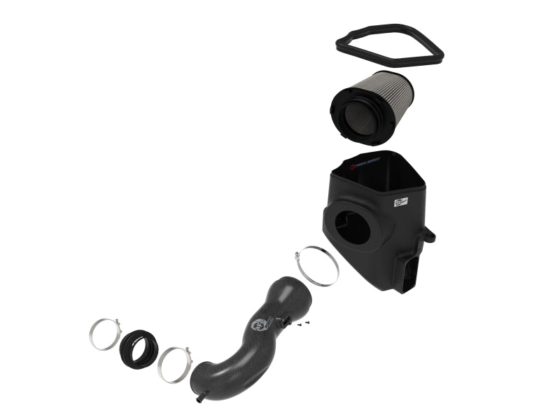 aFe 19-21 GM Trucks 5.3L/6.2L Track Series Carbon Fiber Cold Air Intake System W/ Pro Dry S Filters Cold Air Intakes aFe