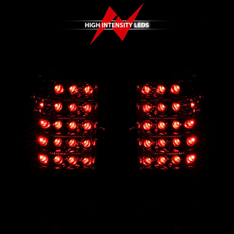 ANZO 1999-2007 Chevrolet Silverado 1500 LED Taillights Red/Clear Tail Lights ANZO