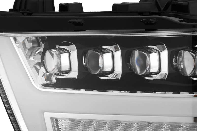 AlphaRex 19-20 Ram 1500HD NOVA LED Proj Headlights Plank Style Chrome w/Activ Light/Seq Signal/DRL Headlights AlphaRex