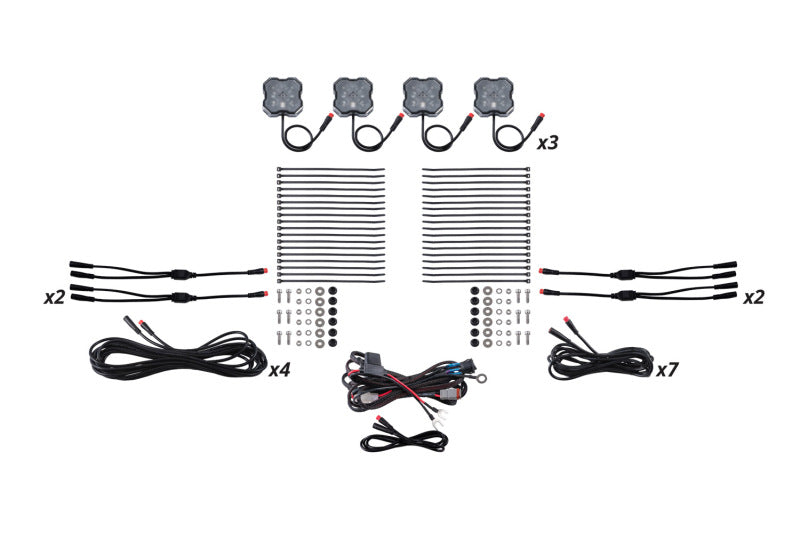 Diode Dynamics RGBW Rock Light Installer Kit (12-pack) Light Accessories and Wiring Diode Dynamics