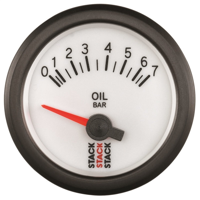Autometer Stack 52mm 0-7 Bar M10 Male Electric Oil Pressure Gauge - White Gauges AutoMeter
