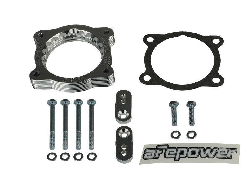 aFe 02-09 Chevrolet Trailblazer/ 02-09 GMC Envoy L6 4.2L Silver Bullet Throttle Body Spacer - Silver Throttle Body Spacers aFe